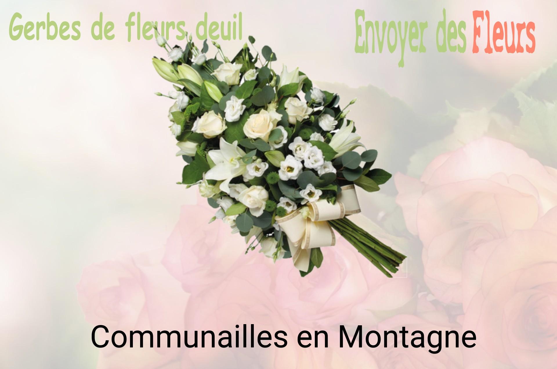 Gerbe de fleurs de deuil livrée à Communailles-en-Montagne